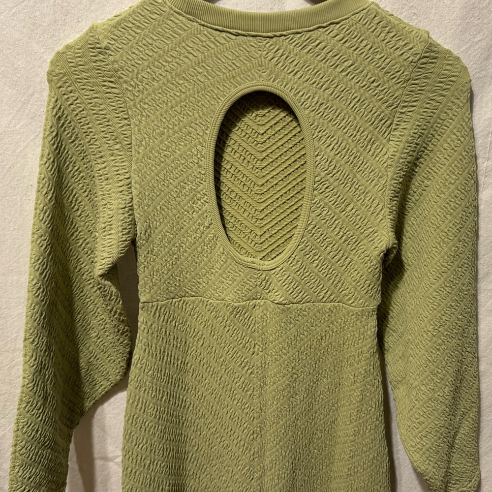 Free People Women’s Midi Sweater Dress Gabby Green Stretch NWOT M/L - Picture 9 of 11